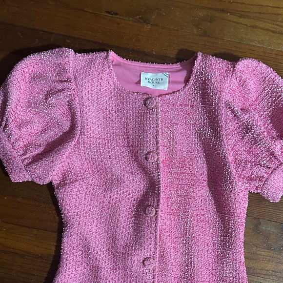 Hyacinth House Pink Textured Button-Up Dress - Picture 2 of 7